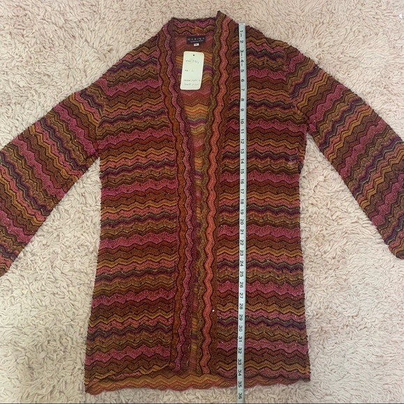 Marina Multicolored Zig Zag Fully Beaded Duster NWT - Picture 15 of 16